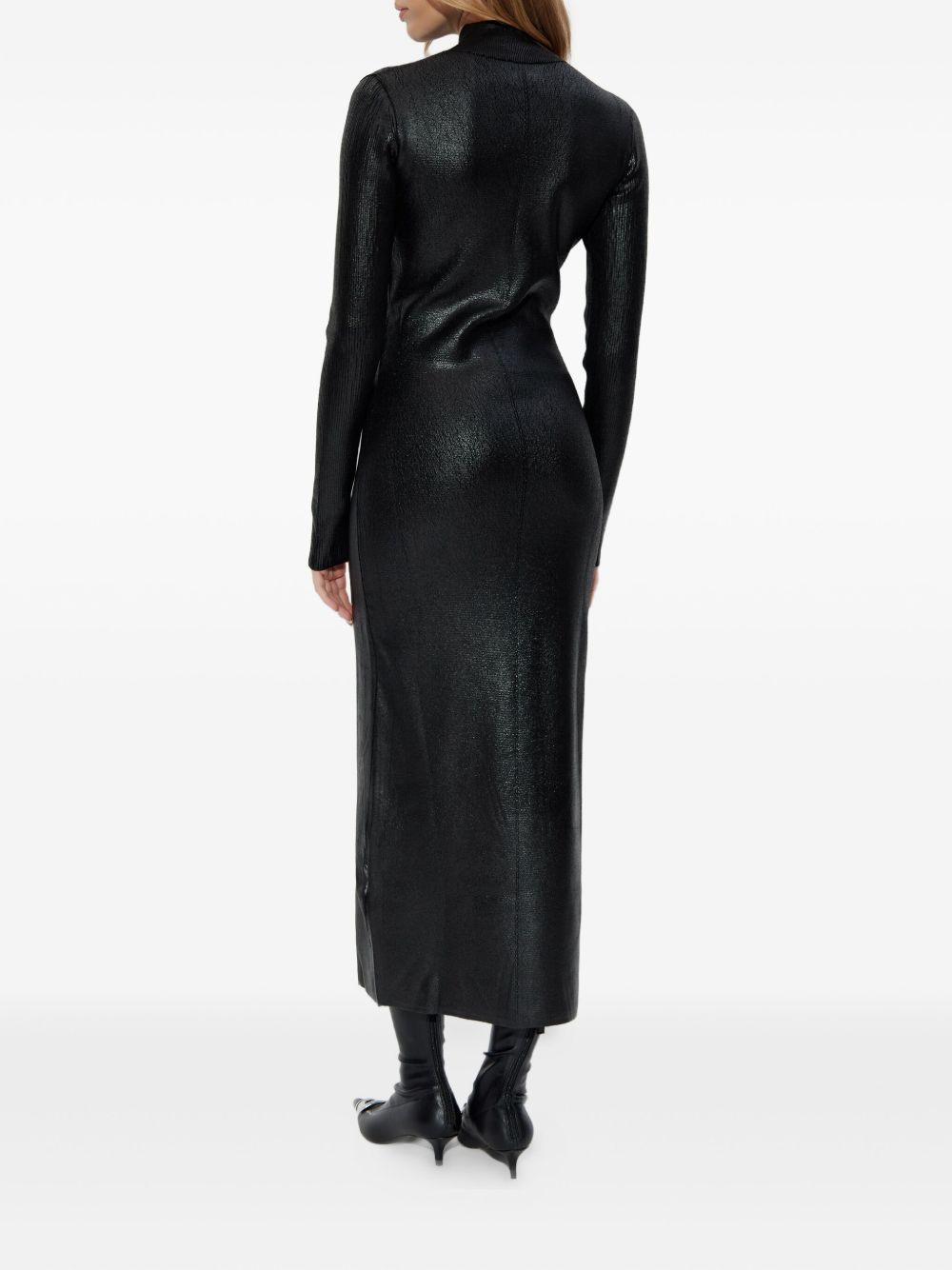 logo-detail ribbed dress - 3