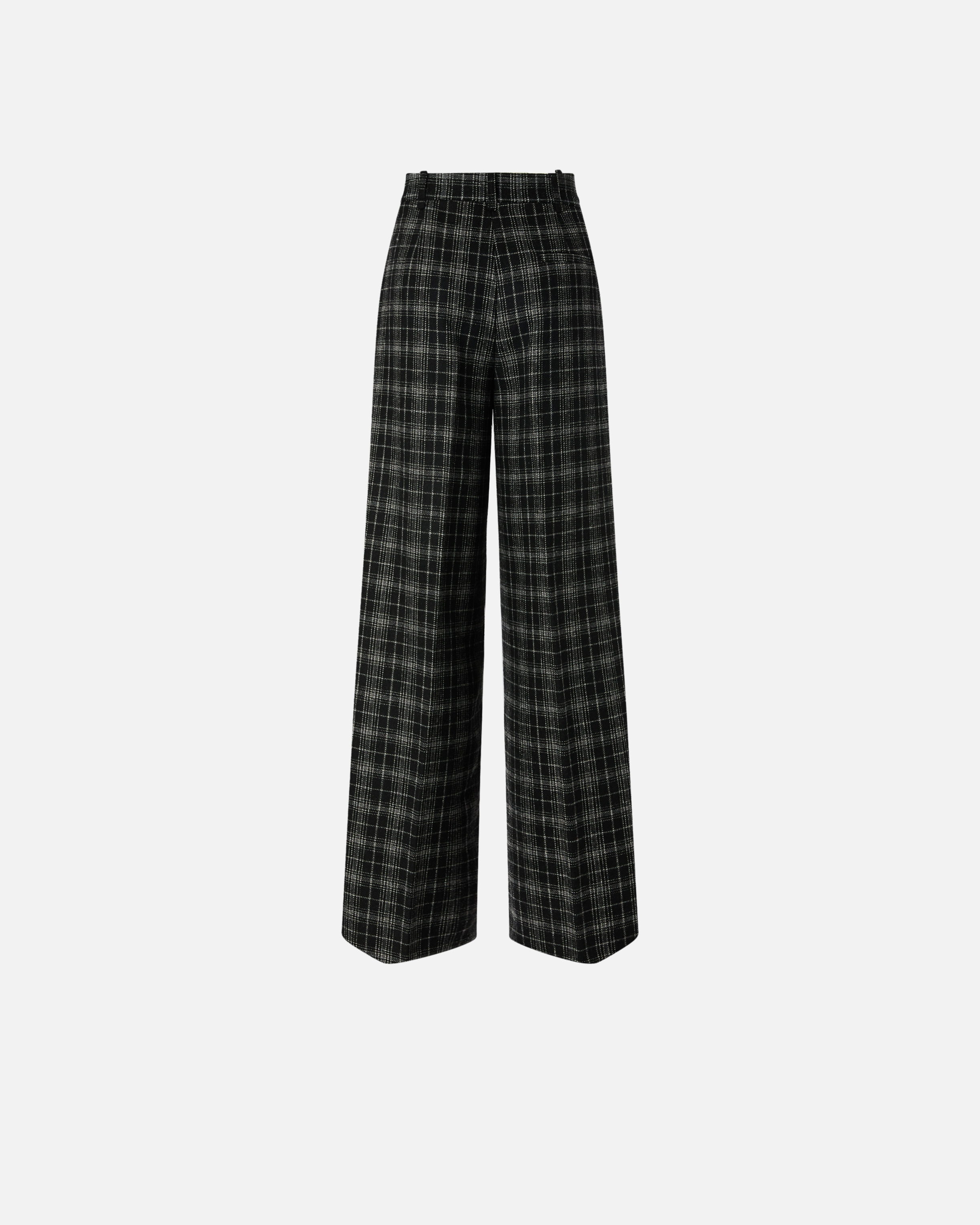 WIDE-LEG TROUSERS IN YARN-DYED CHECK - 2