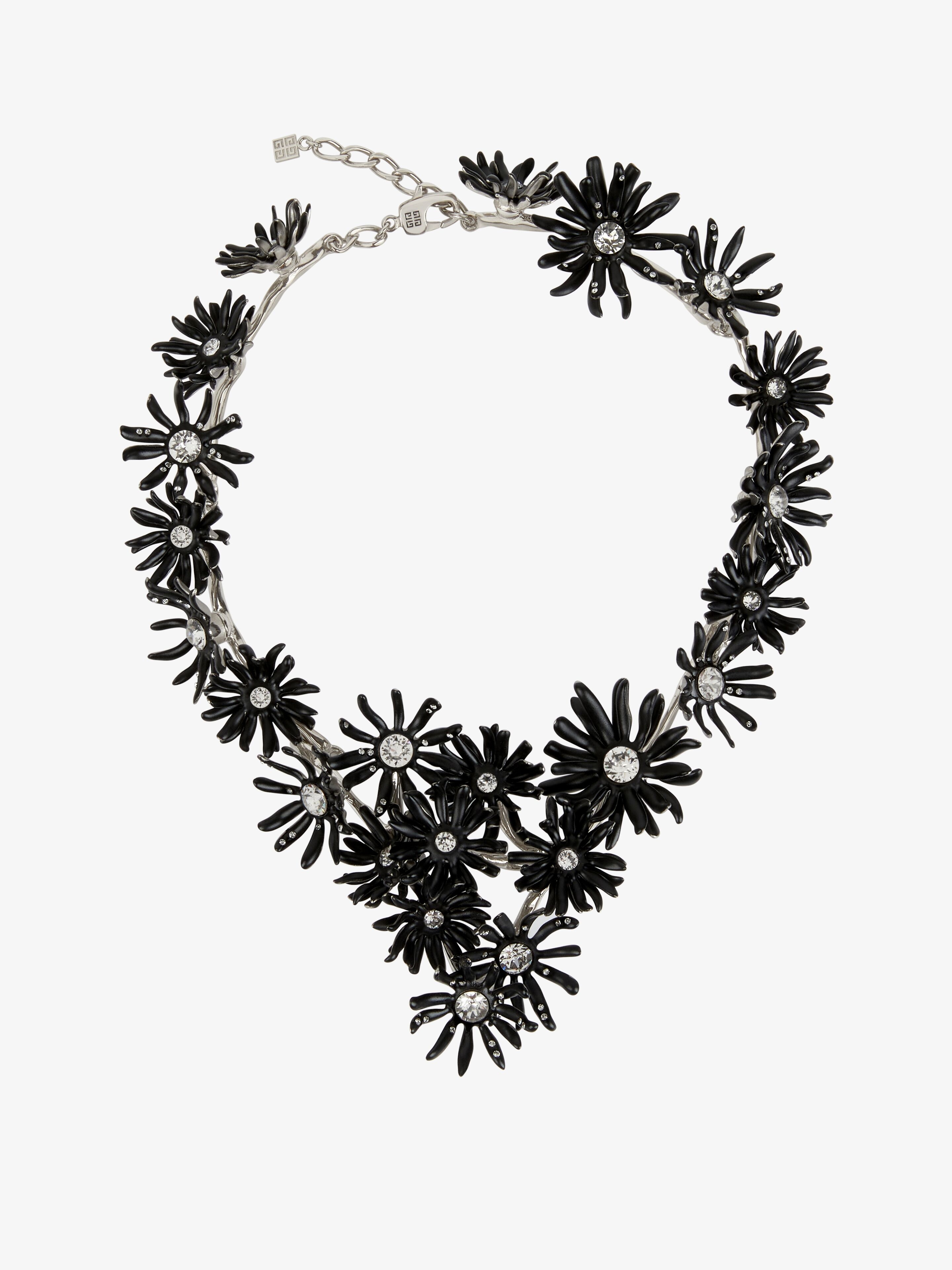 DAISY NECKLACE IN METAL AND ENAMEL WITH CRYSTALS - 1