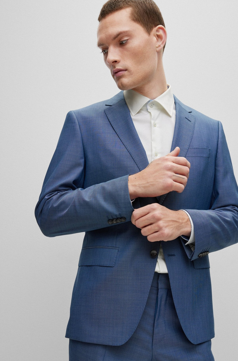 SLIM-FIT SUIT IN WOOL, SILK AND STRETCH 6