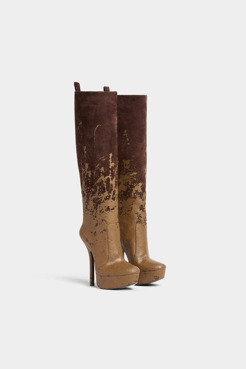 DSQUARED2 DEANDAY HEELED LEATHER LONG BOOTS outlook
