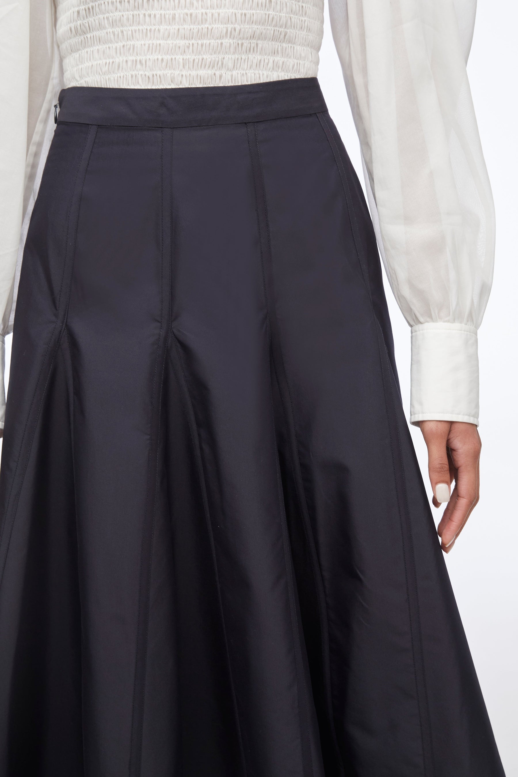 Pleated Godet Midi Skirt - 5