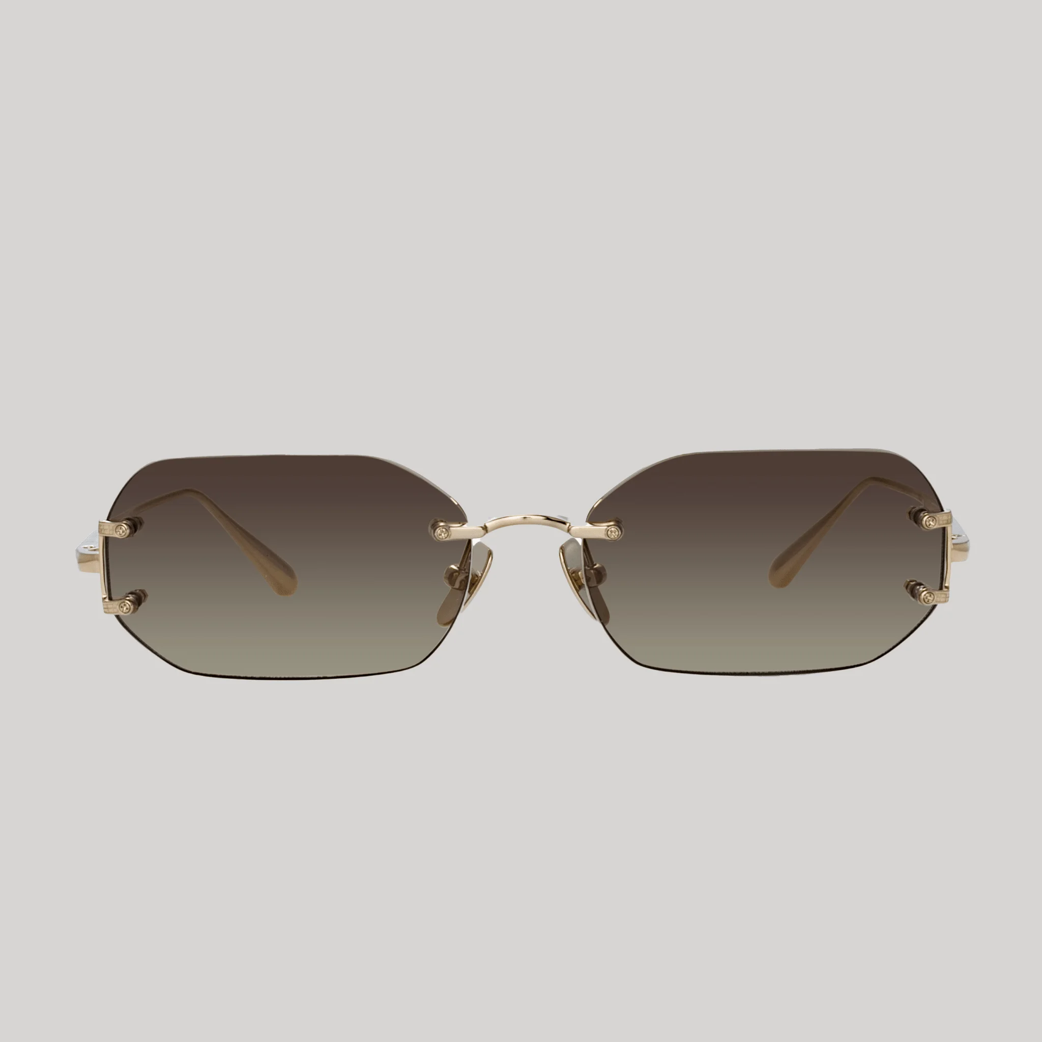 Magali Sunglasses in 22K Gold and Mocha - 1