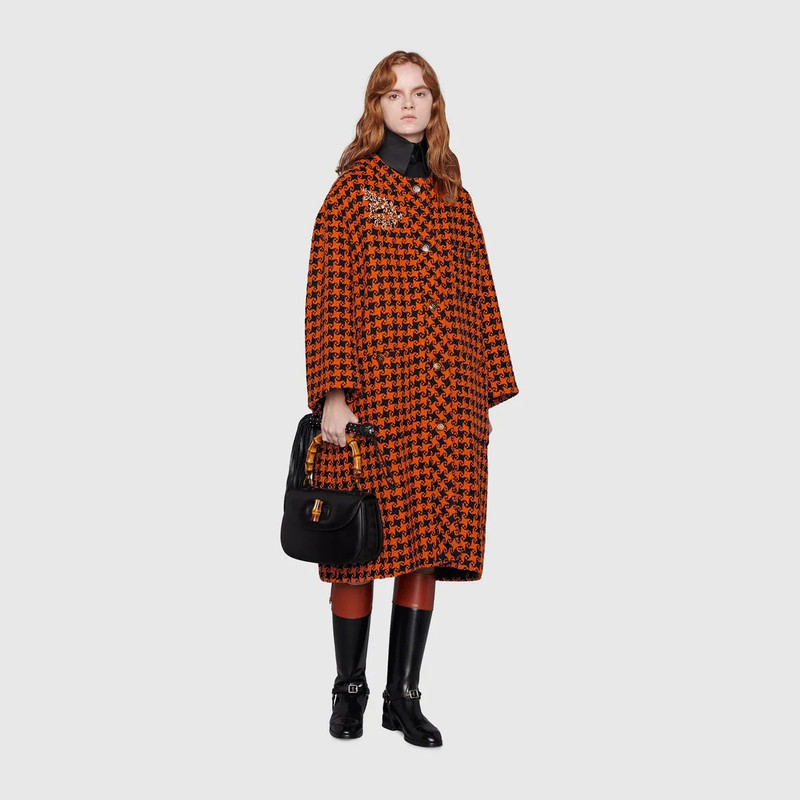 GUCCI Houndstooth wool coat outlook