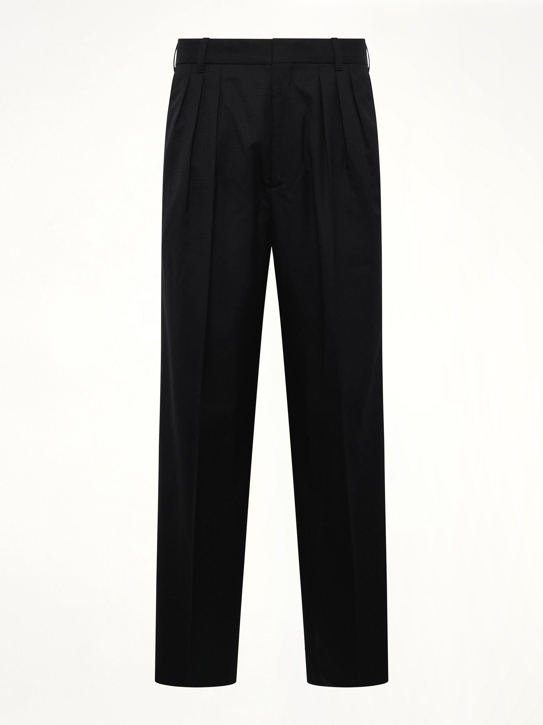 Kenzo Weave Pleated Tailored Pant in Black - 2