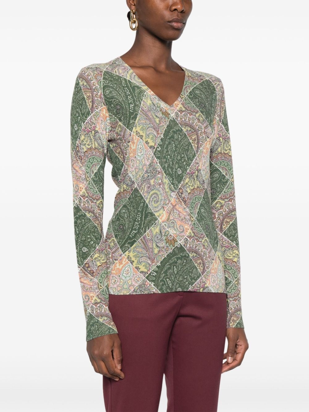 diamond-pattern sweate - 3