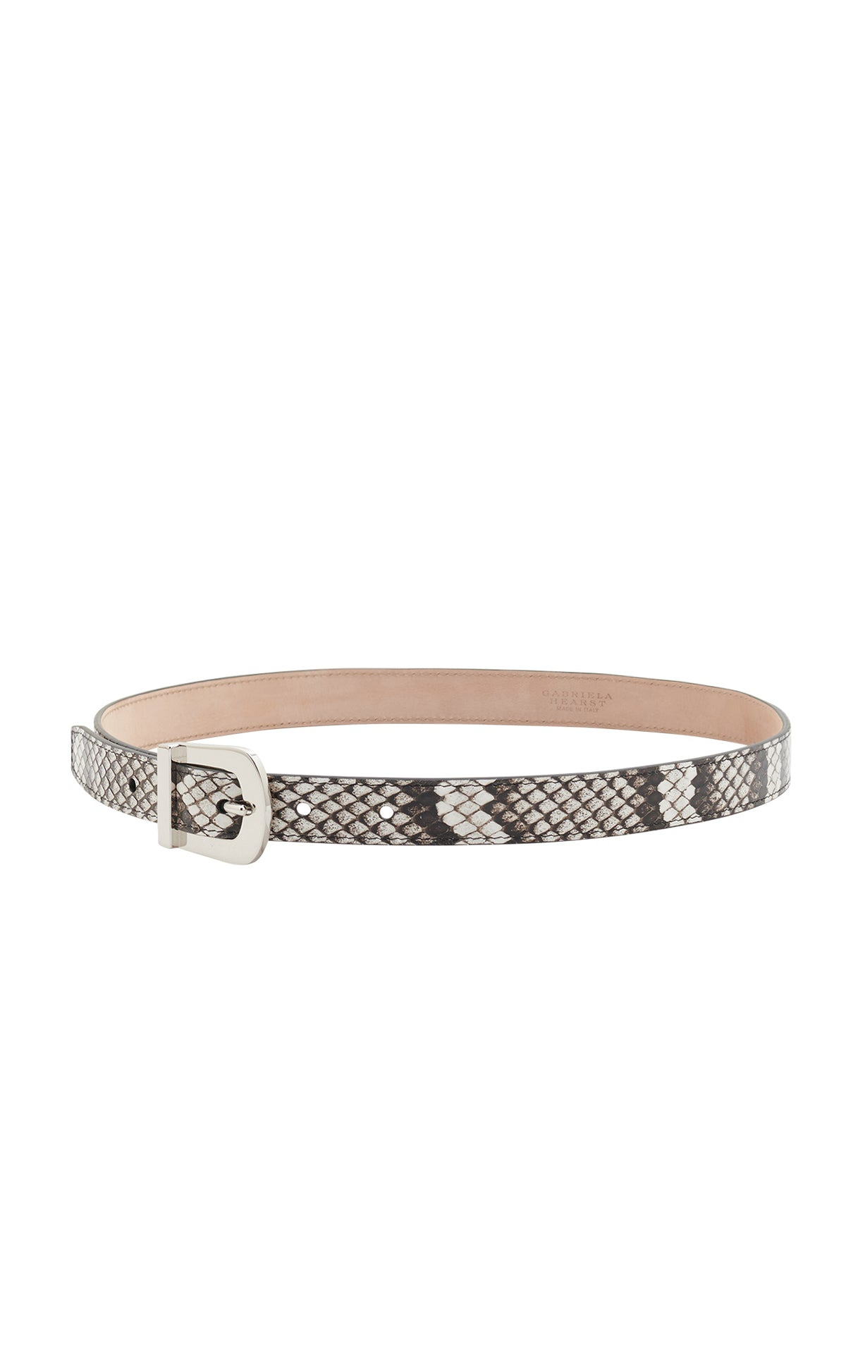 Marija Buckle Belt in Black & White Inversa™ Snakeskin - 2
