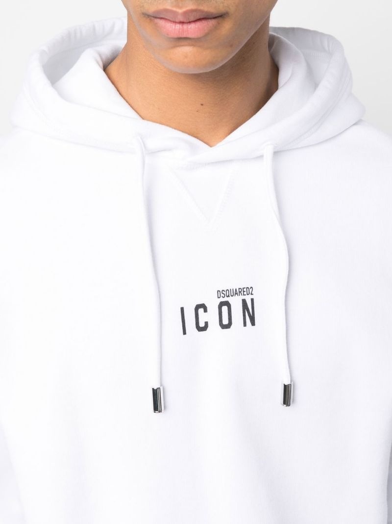 Icon-print pullover hoodie - 5