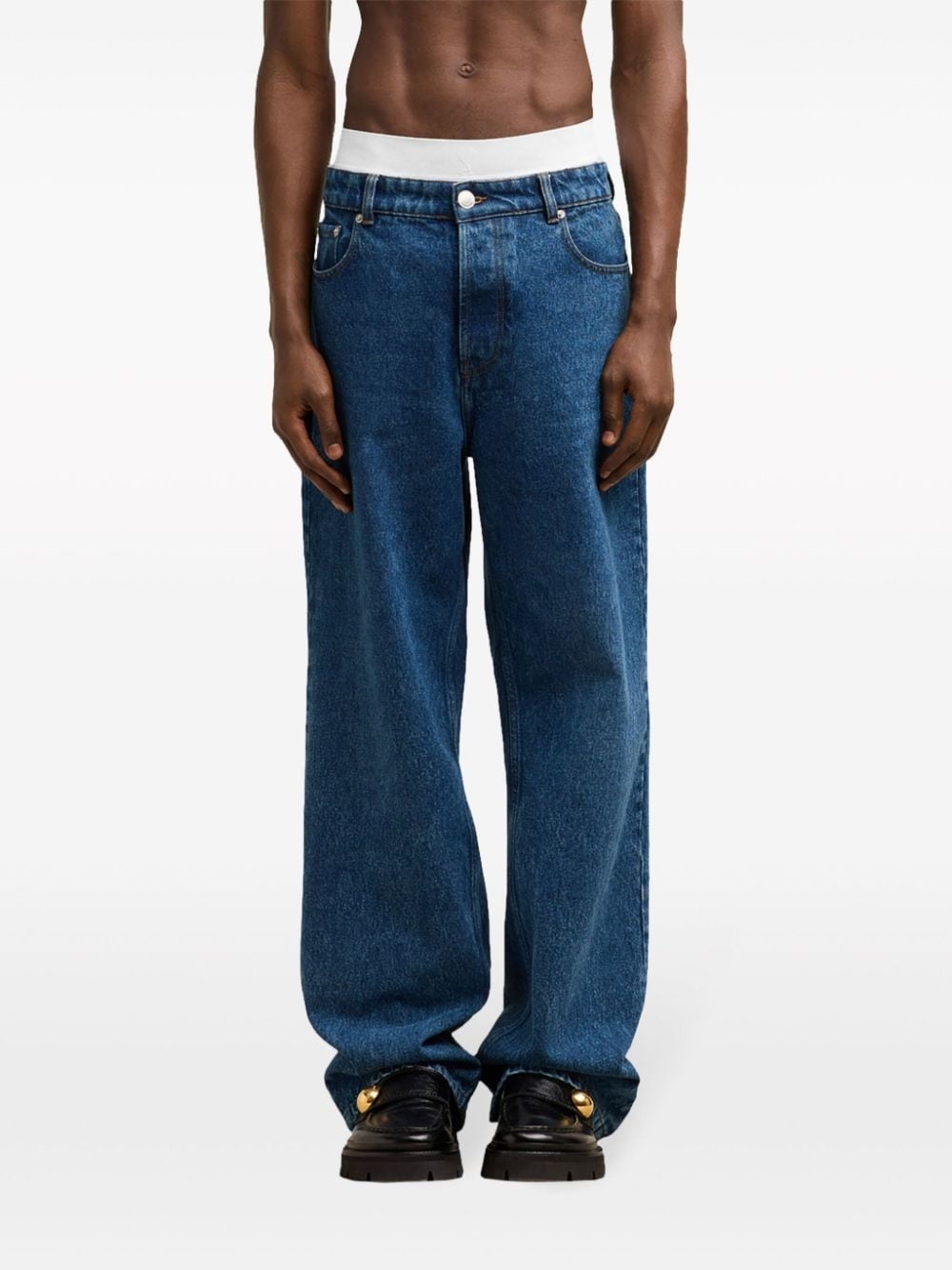 logo patch loose-fit jeans - 5