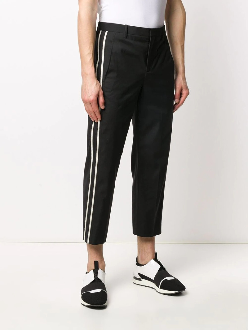 contrasting side panel cropped trousers 3