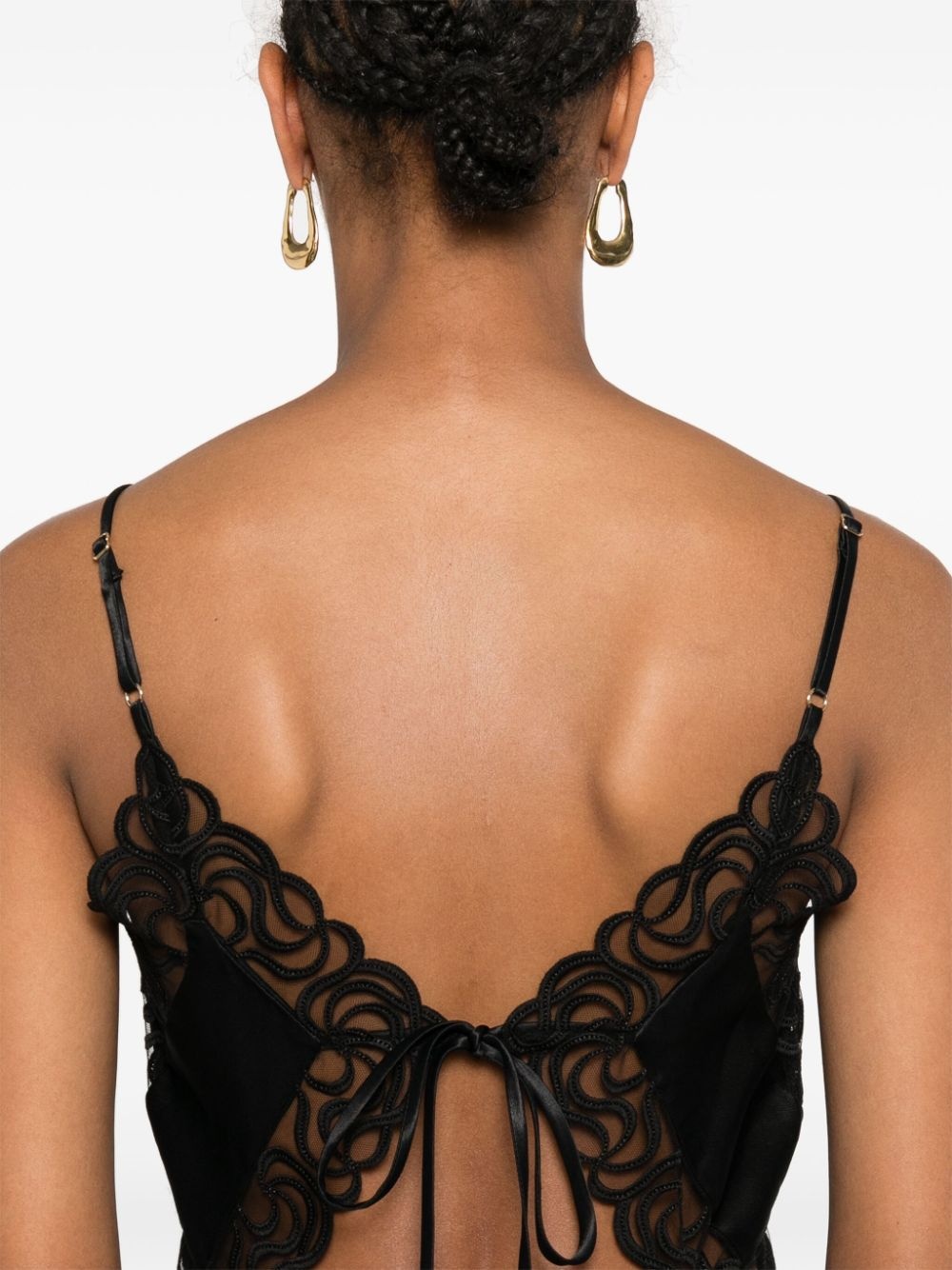 embroidered-edge midi dress - 5