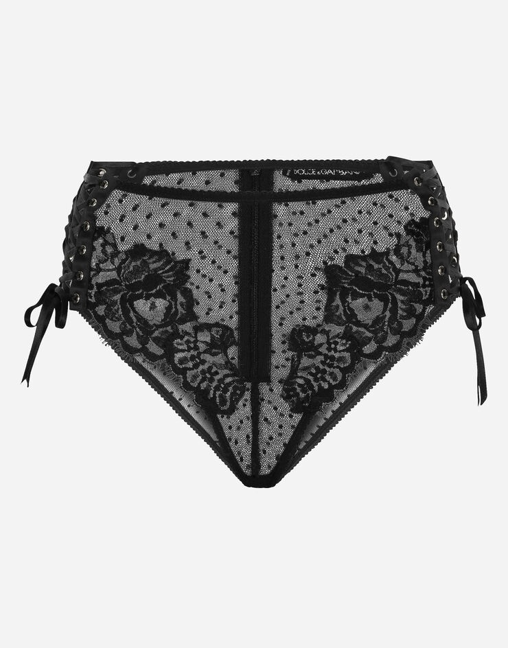 High-waisted lace briefs - 1