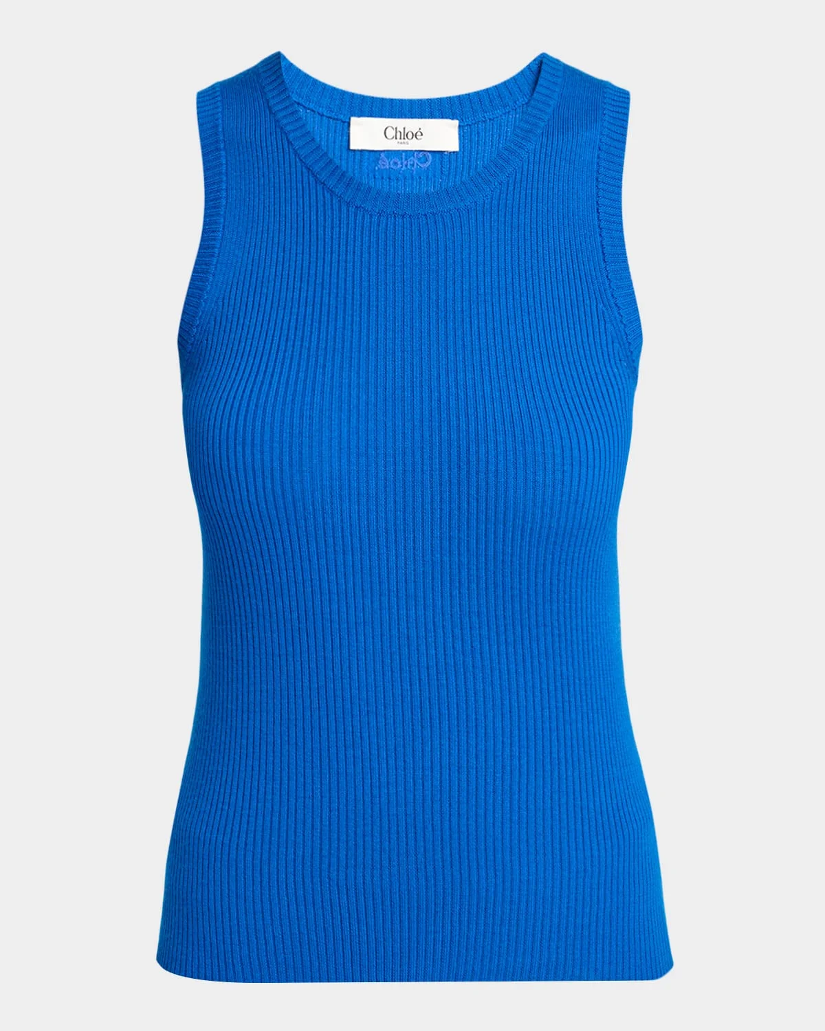 Wool Rib Knit Tank Top - 1