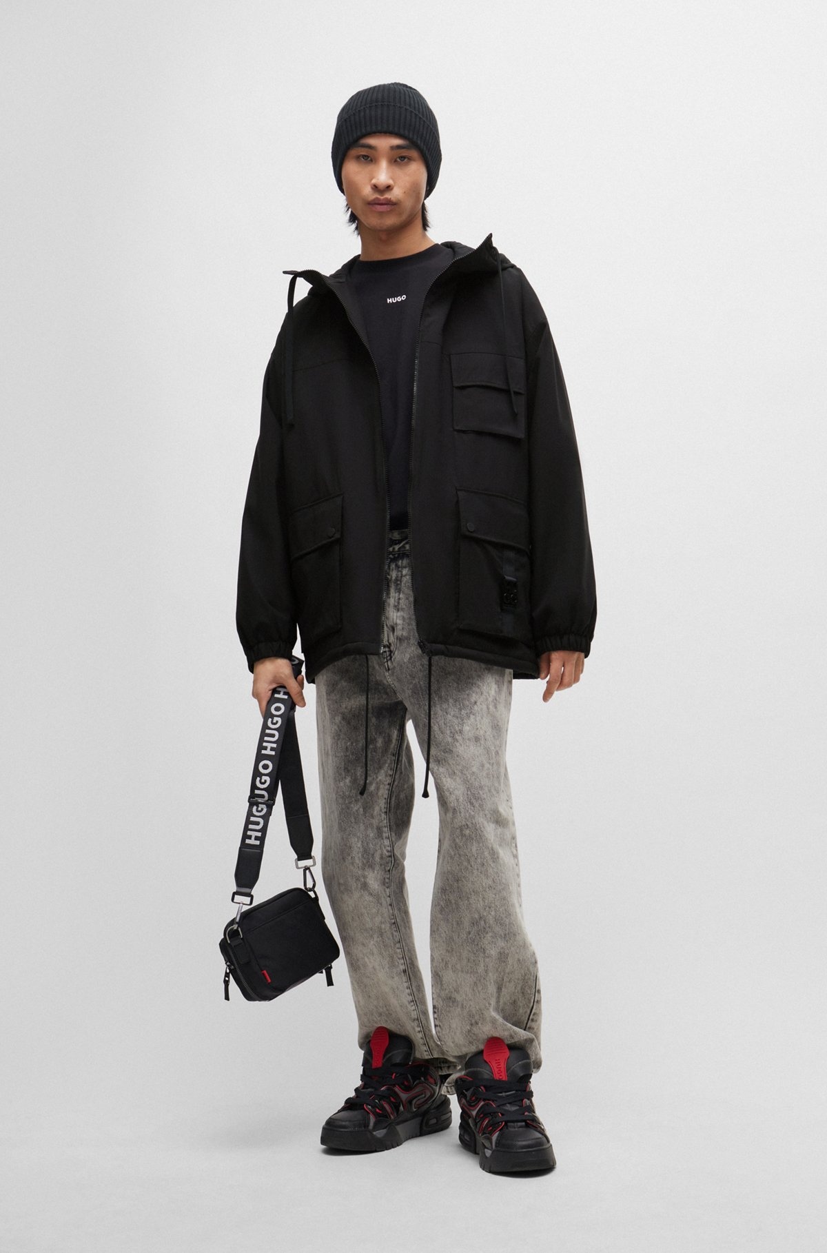 WATER-REPELLENT PARKA JACKET WITH STACKED-LOGO BUCKLE - 3