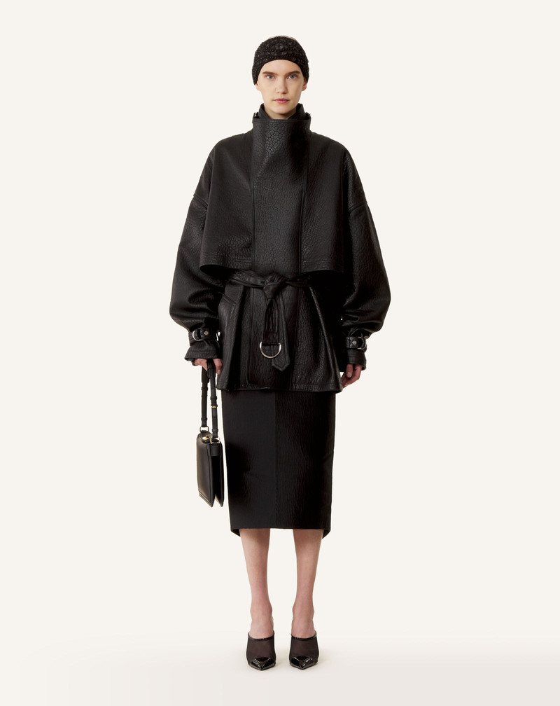 Lanvin STAND COLLAR LEATHER JACKET outlook