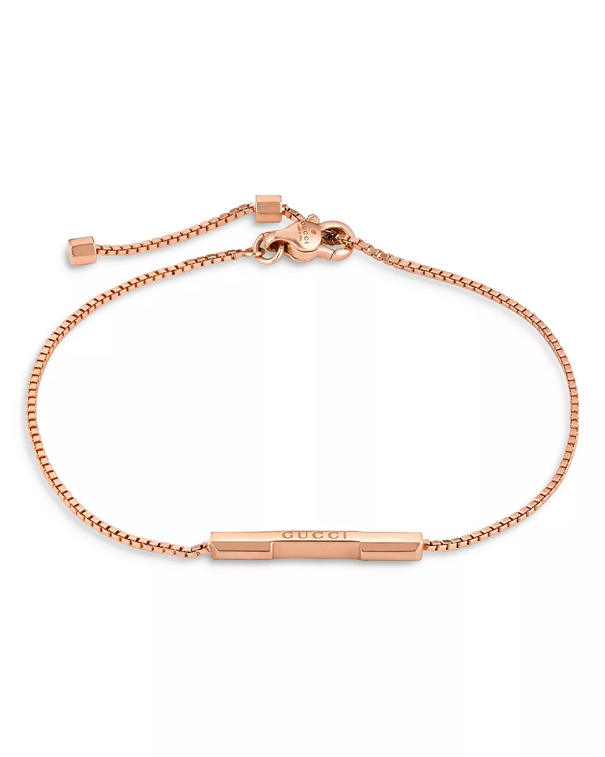 18K Rose Gold Link To Love Bar Bracelet - 1