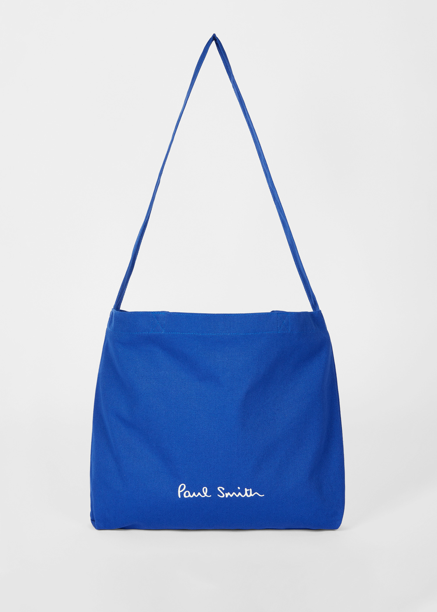 Blue Cotton-Canvas Quote Tote Bag - 3