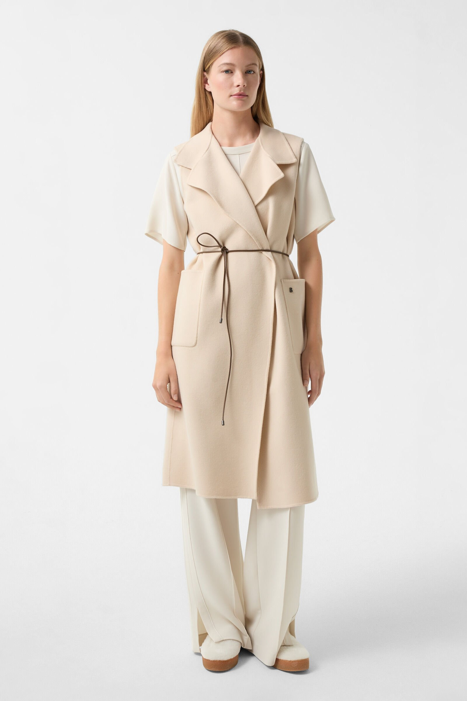 Double-face wool vest Megan in Cream - 4