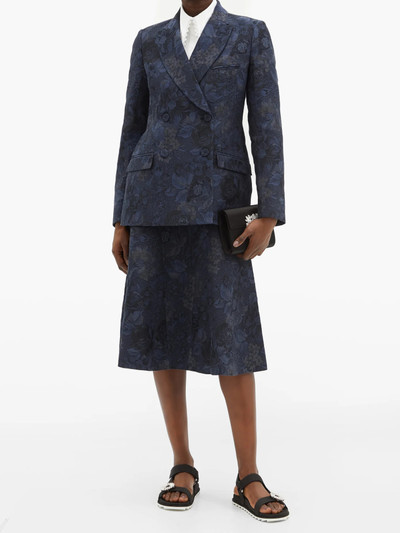 Erdem Freesia floral-jacquard double-breasted jacket outlook