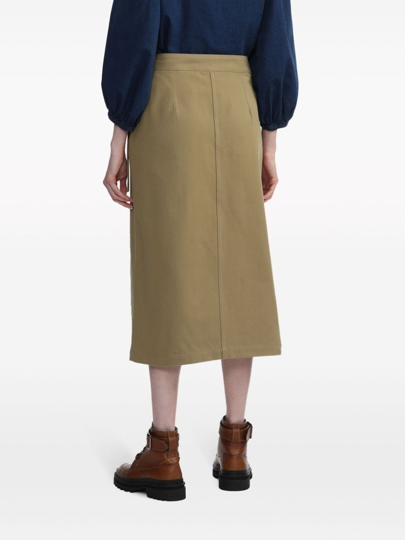 tie-fastening cotton midi skirt 4