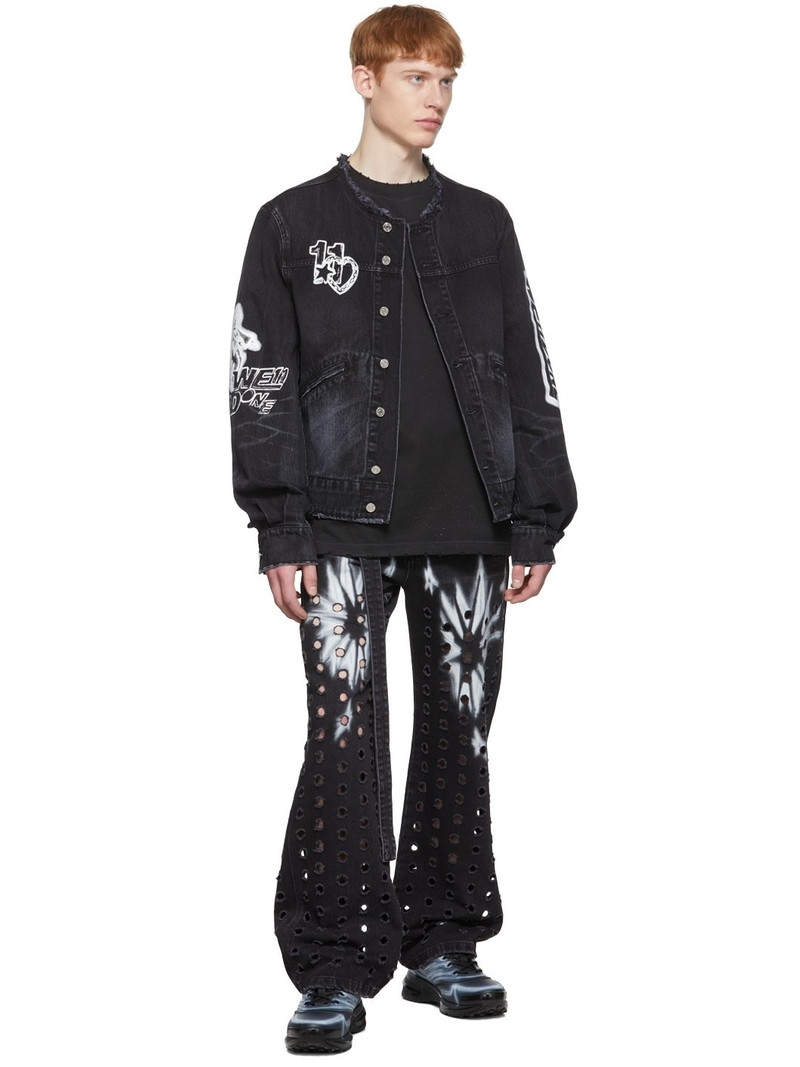 We11done Black Faded Denim Jacket outlook