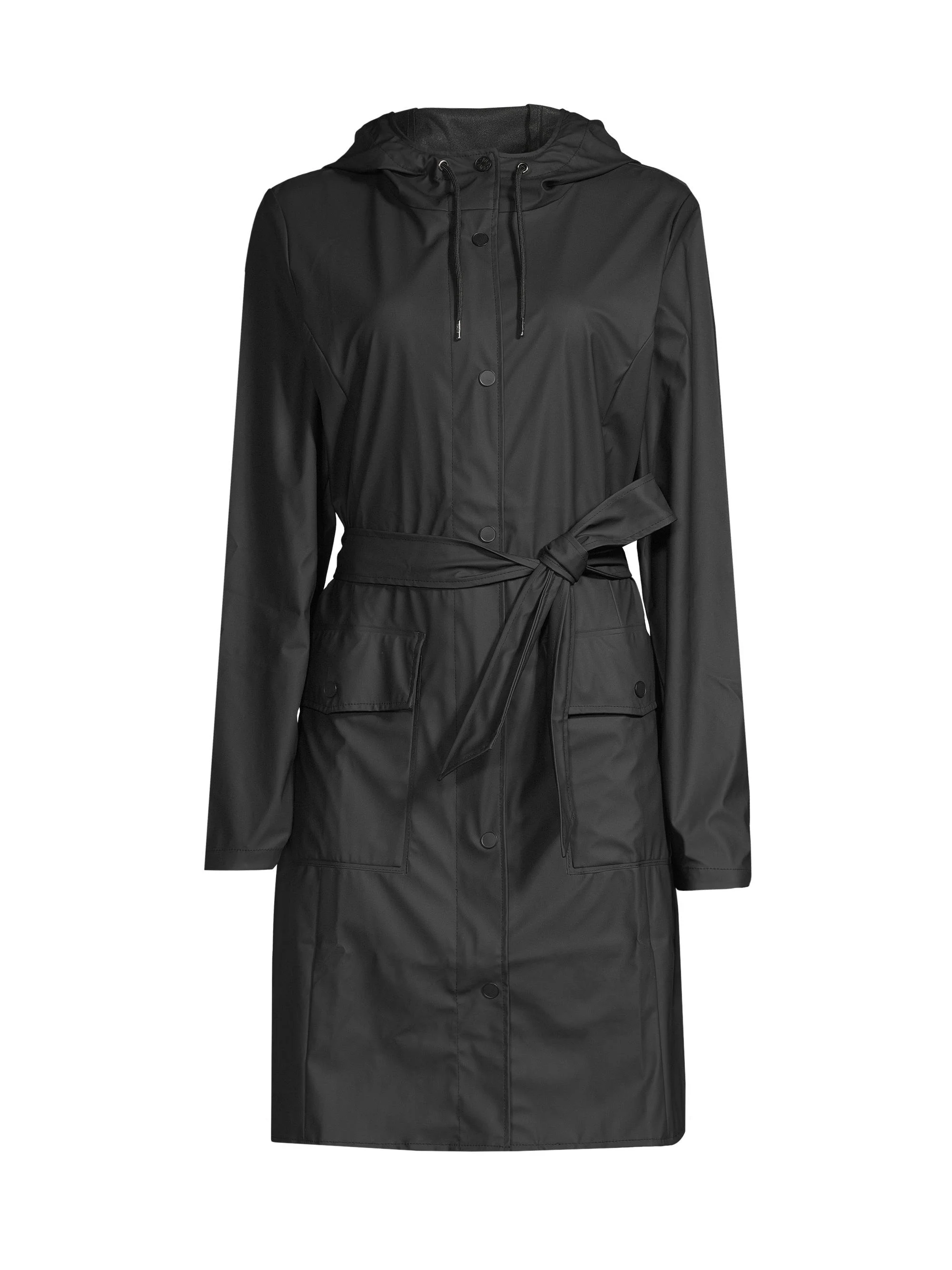Women's Curve Hooded Rain Jacket - Black - 1