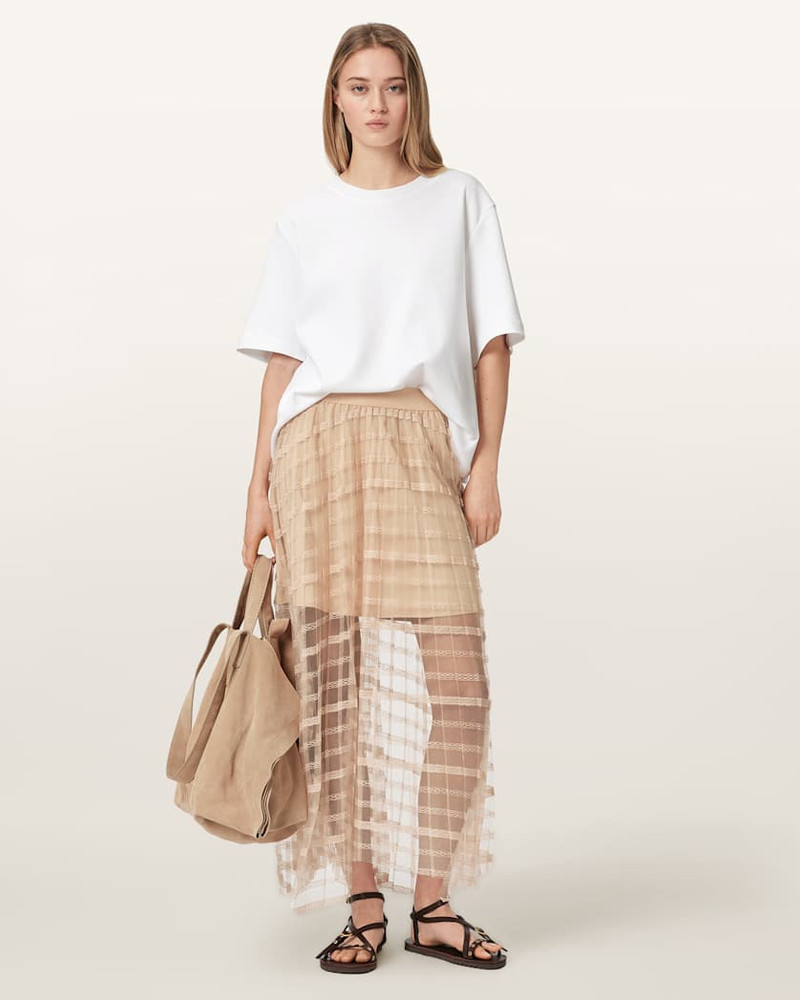 CELIA SHEER OVERLAY MIDI SKIRT 4