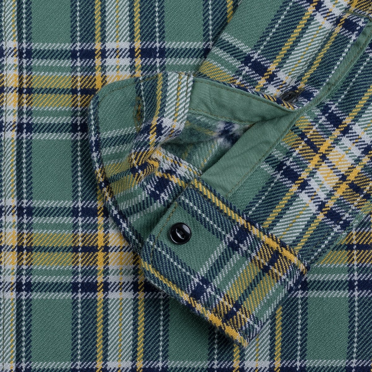 Ultra Heavy Flannel Tartan Check Work Shirt - Green - 9