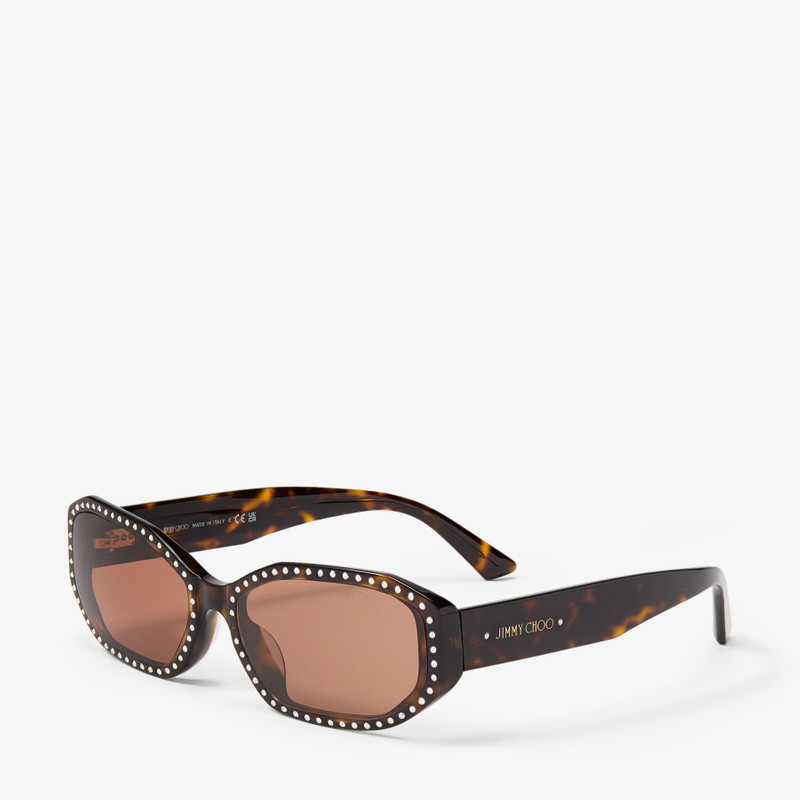 JIMMY CHOO Nola
Havana & Silver Oval Sunglasses outlook