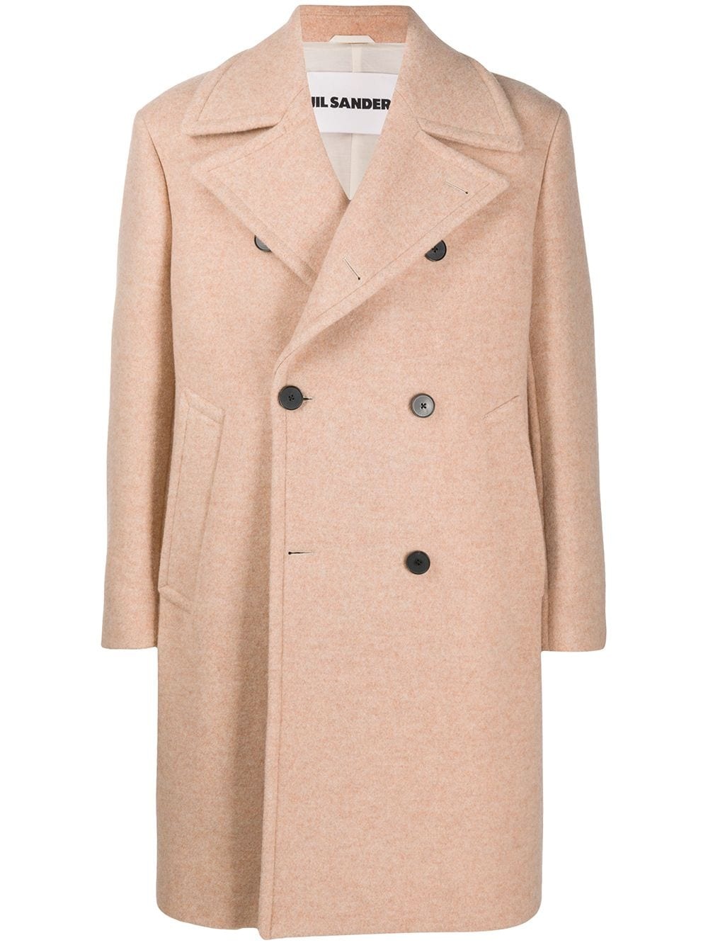 wide lapels double-breasted coat - 1