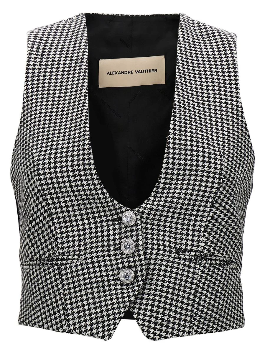 ALEXANDRE VAUTHIER HOUNDSTOOTH WAISTCOAT - 1