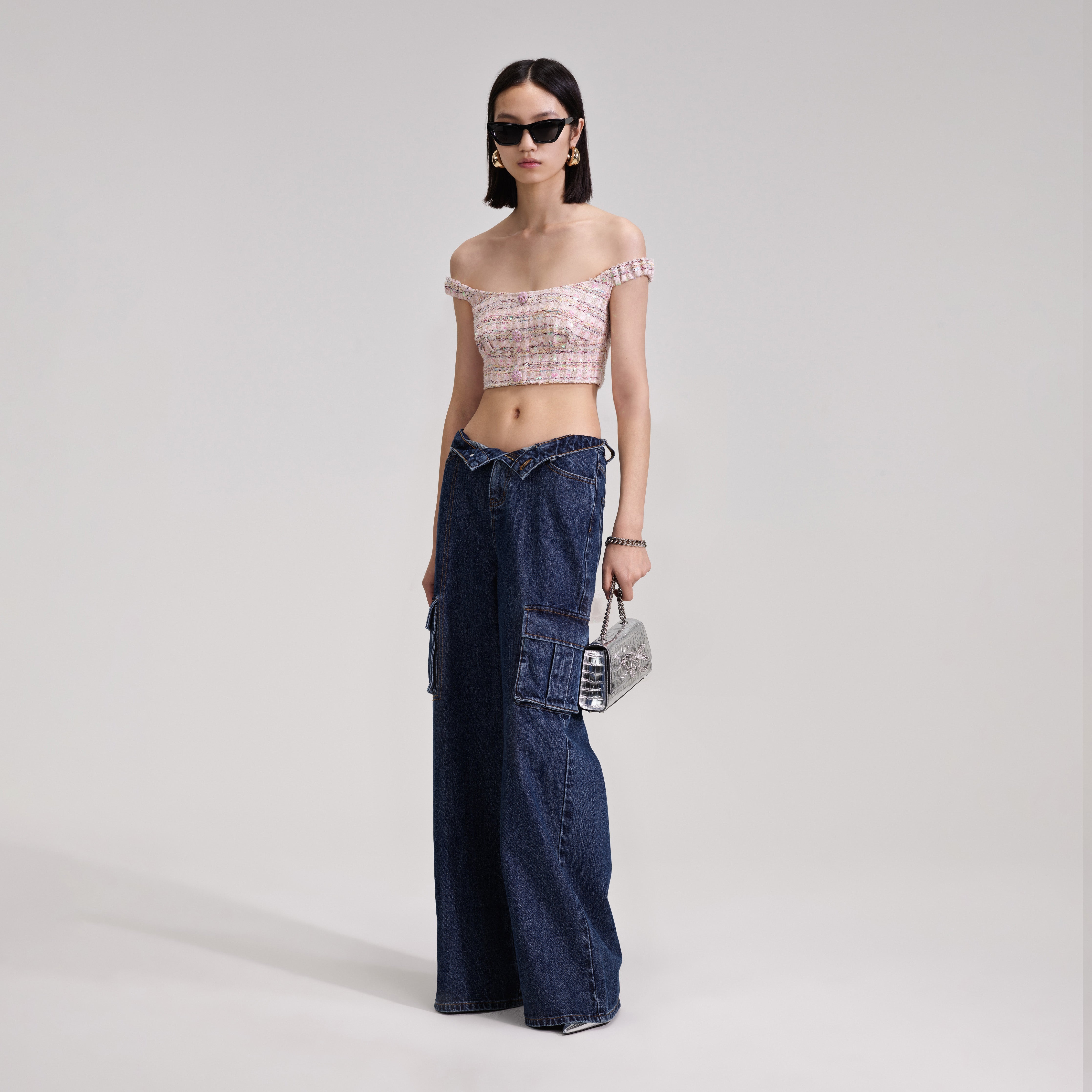 Blue Denim Cargo Jeans - 2