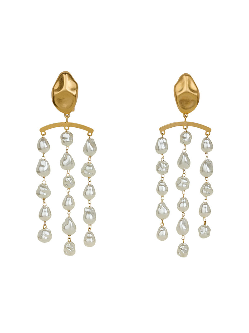 Women's Shivani Imitation Pearl & Goldtone Chandelier Earrings - Gold 1