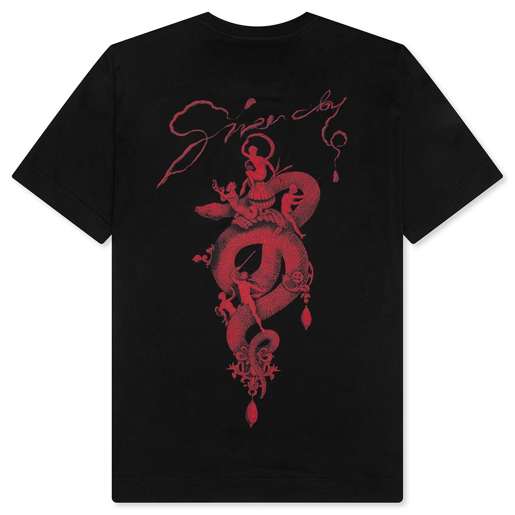 CHANDELIER AND SNAKE PRINT T-SHIRT - BLACK - 2