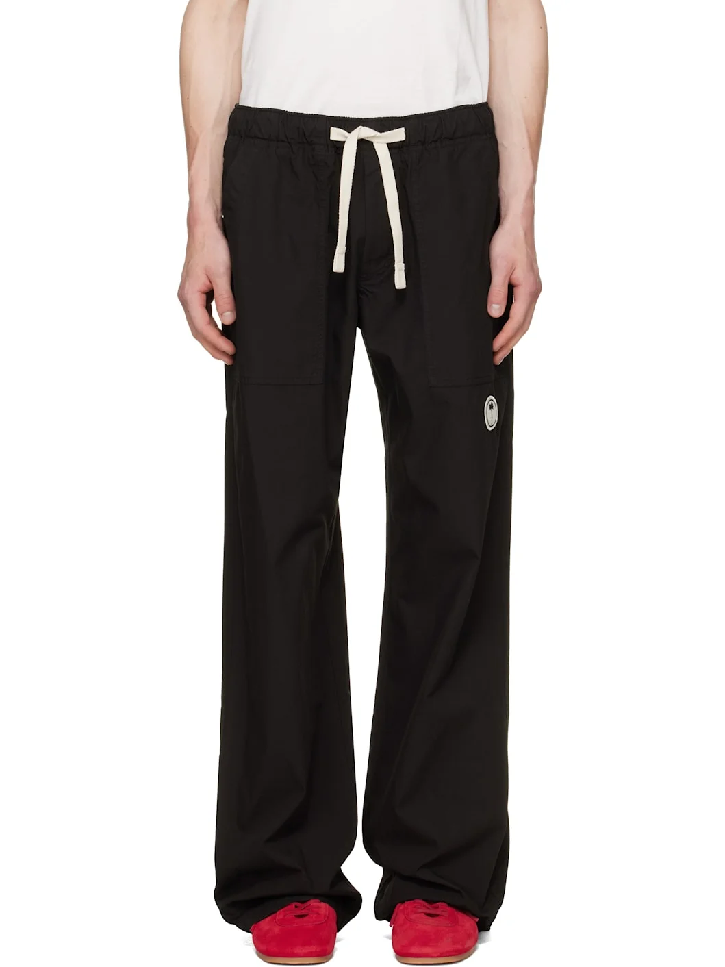 Black Tree Logo Loose Trousers - 1