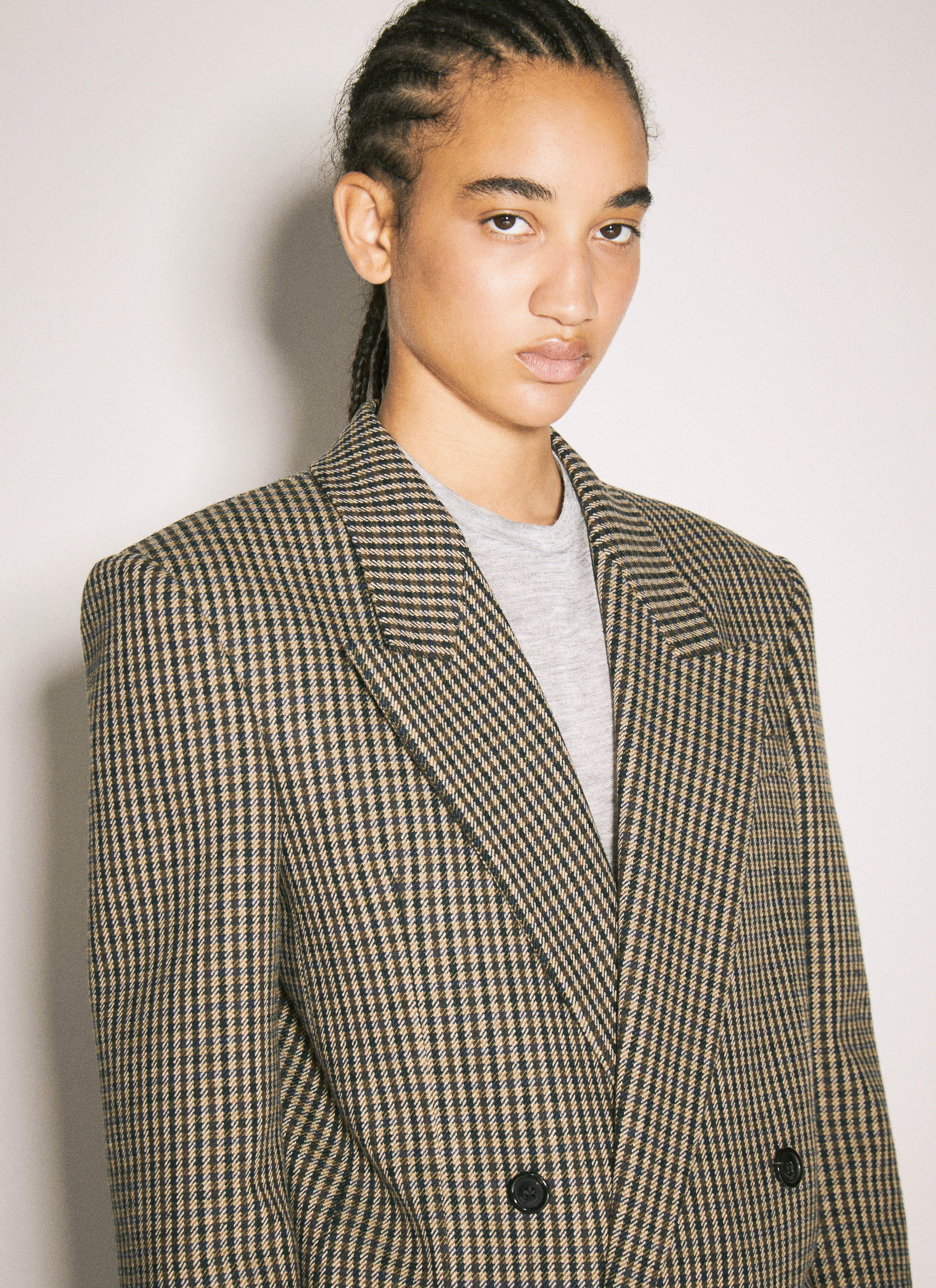 Saint Laurent Women Vichy Wool Blazer - 3