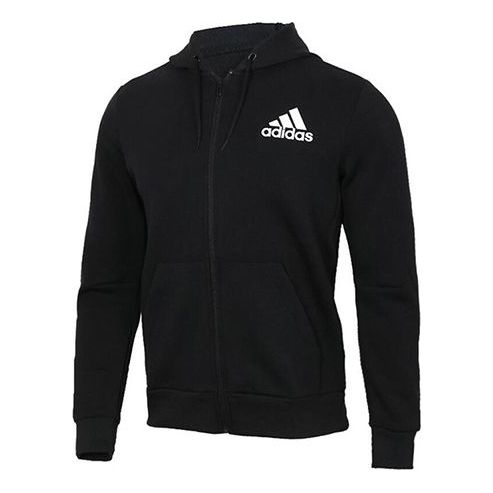 Men's adidas Sports Stylish Knit Logo Black Jacket DT9912 - 1