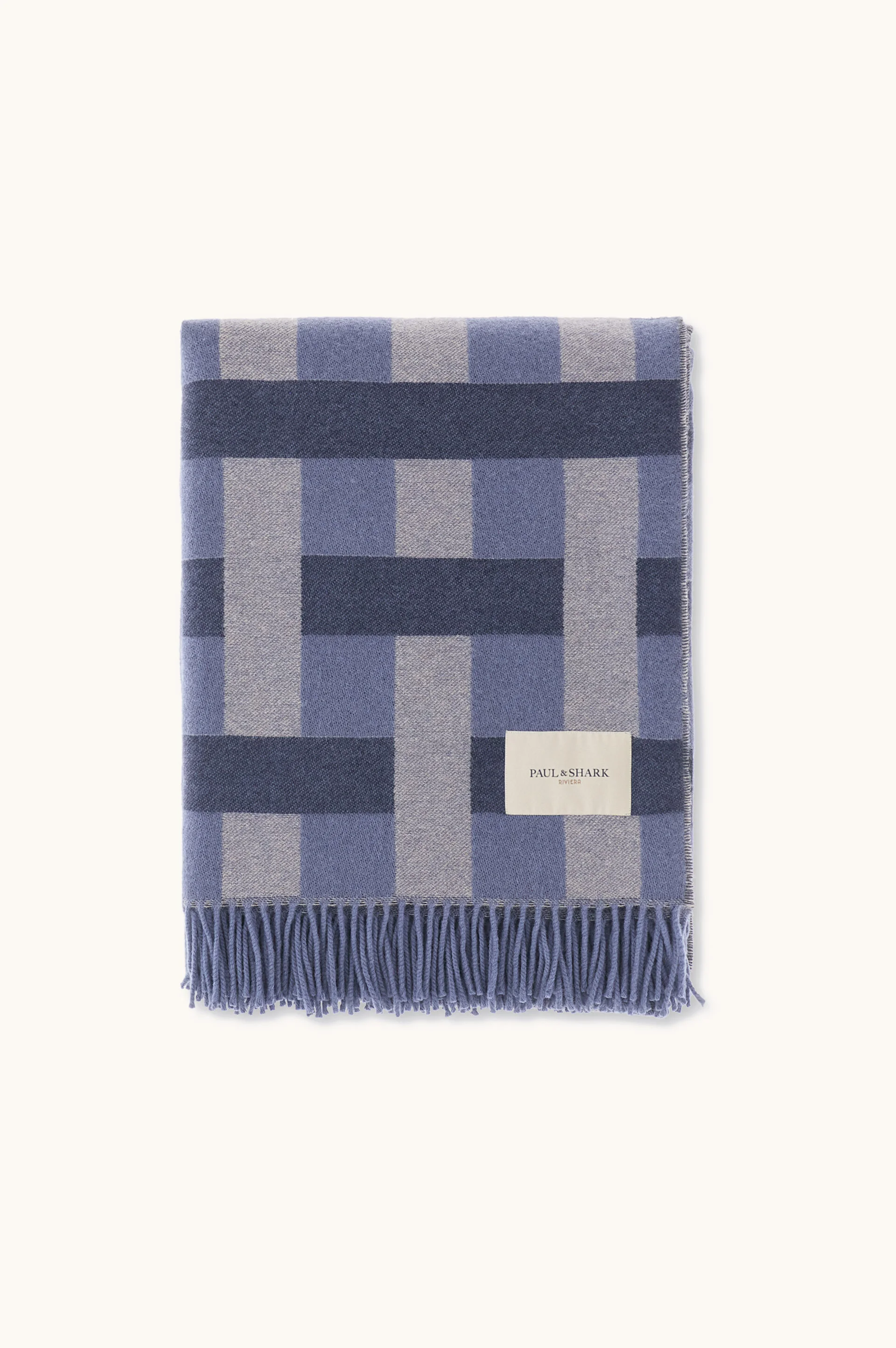 WOOL AND CASHMERE THROW WITH GEOMETRIC PATTERN - 1