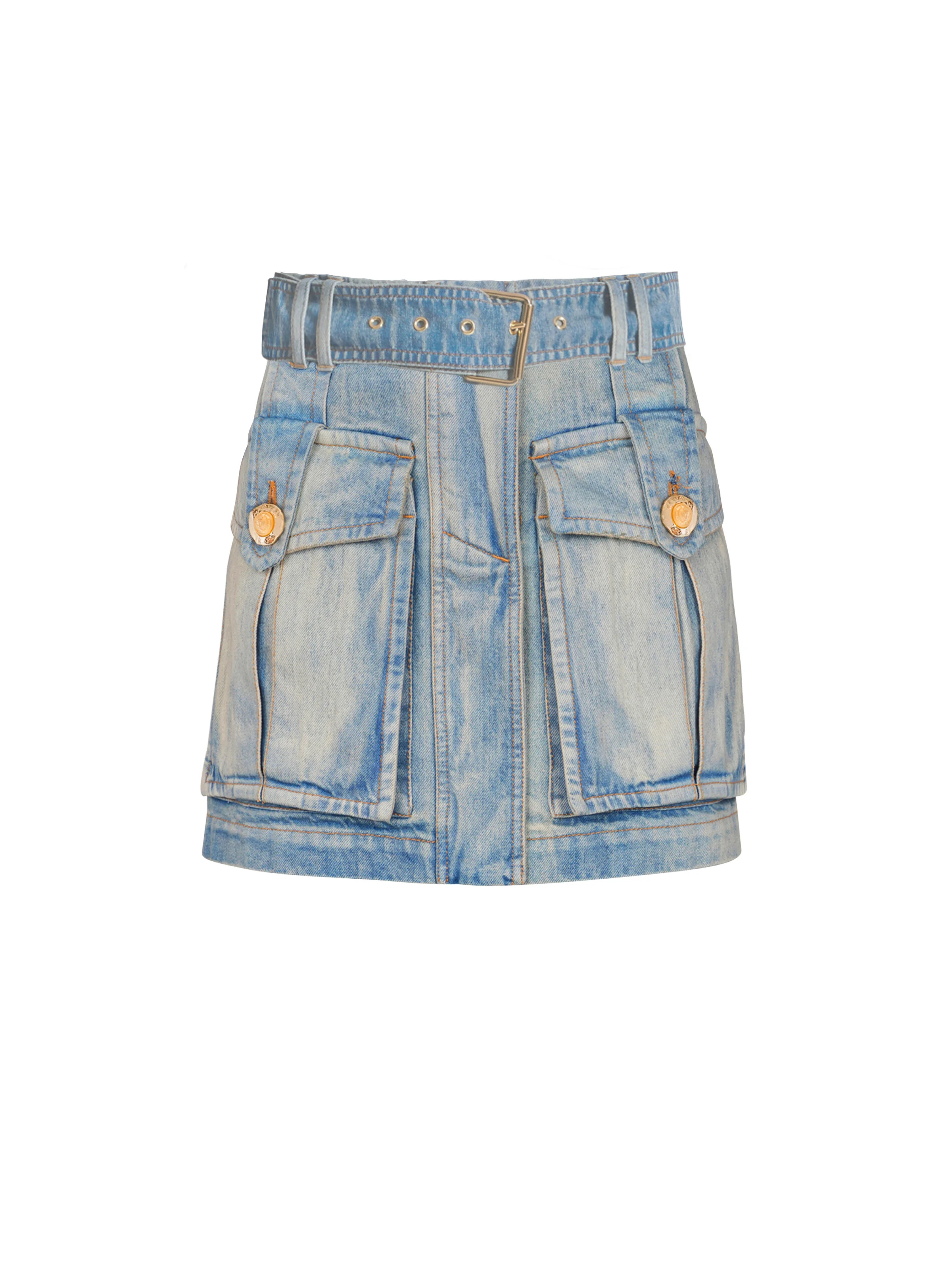 Denim skirt with pockets - 1