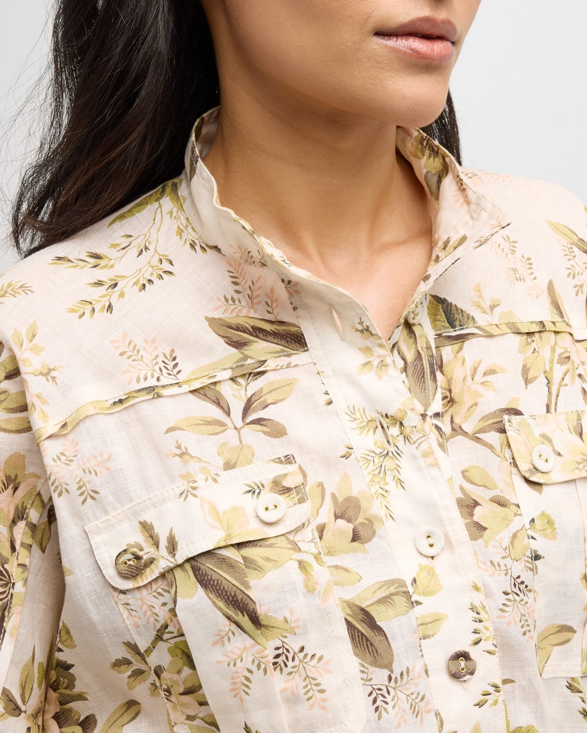 Golden Floral Paneled Playsuit - 6