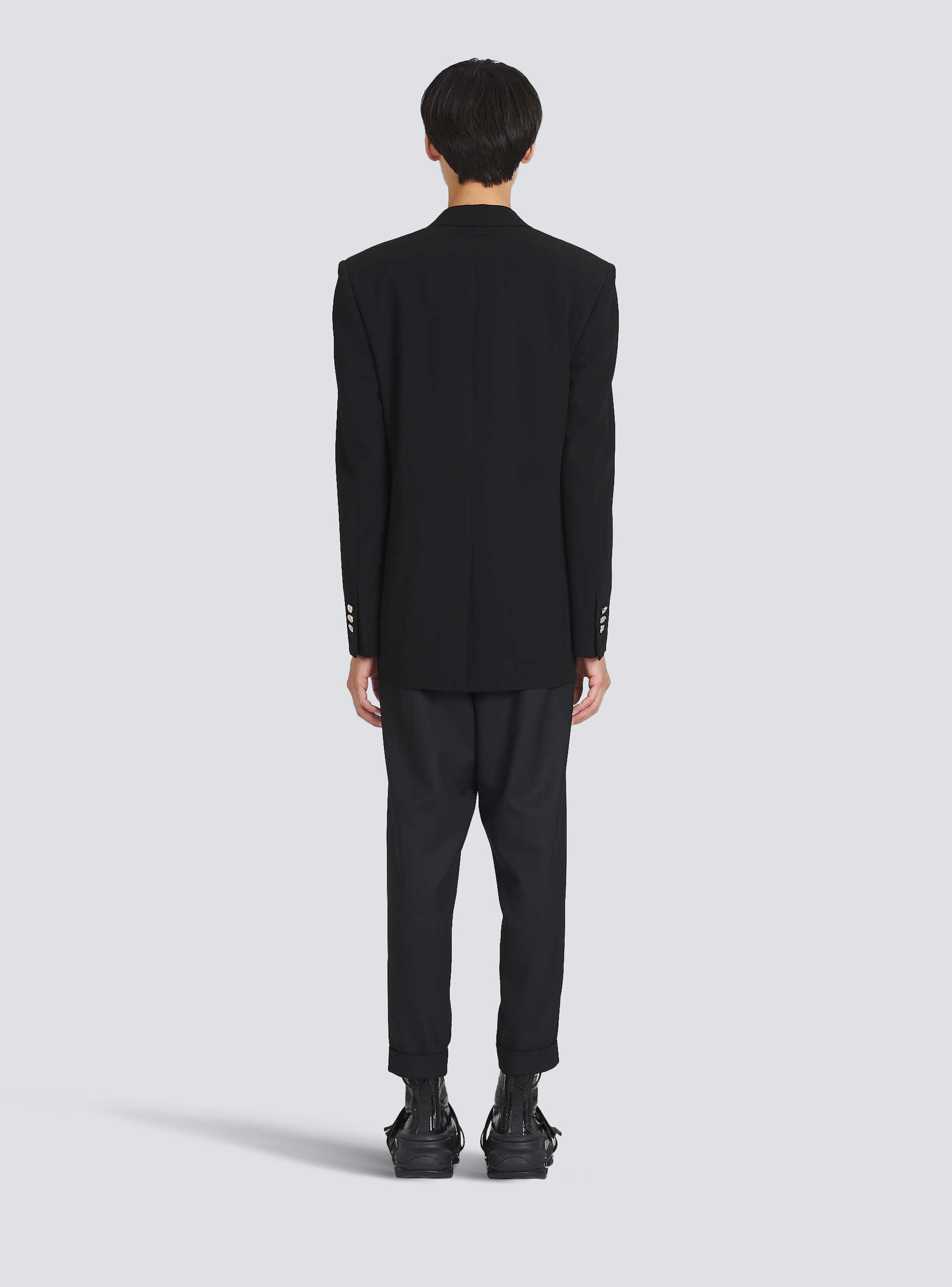 Eco-designed blazer with satin collar - 4