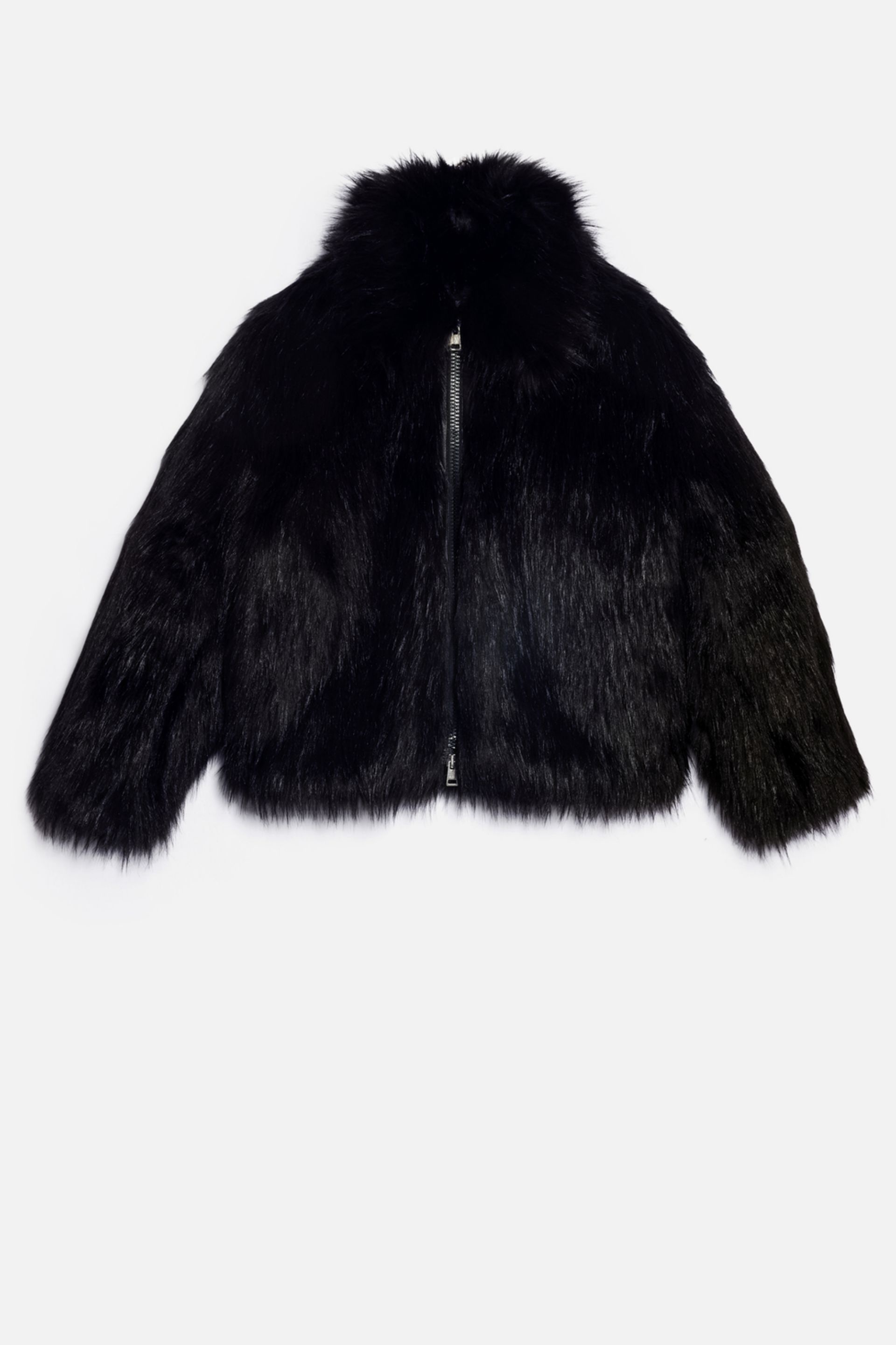 Zipped Synthetic Fur Jacket - 1