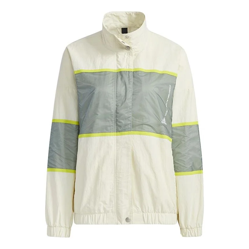 (WMNS) adidas W Word Wv Jkt Stand Collar Training Woven Sports Jacket Colorblock GM0683 - 1