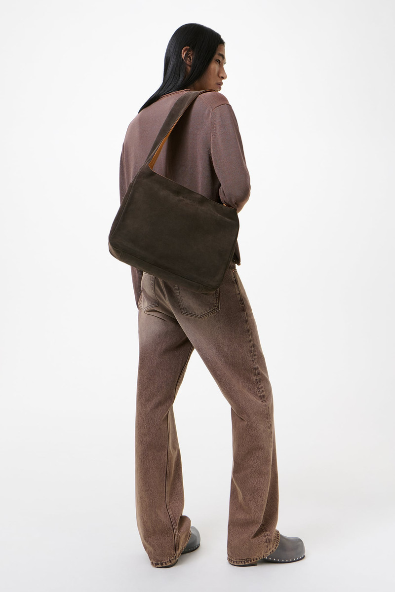 Grande Brick Bag Espresso Brown Suede 4
