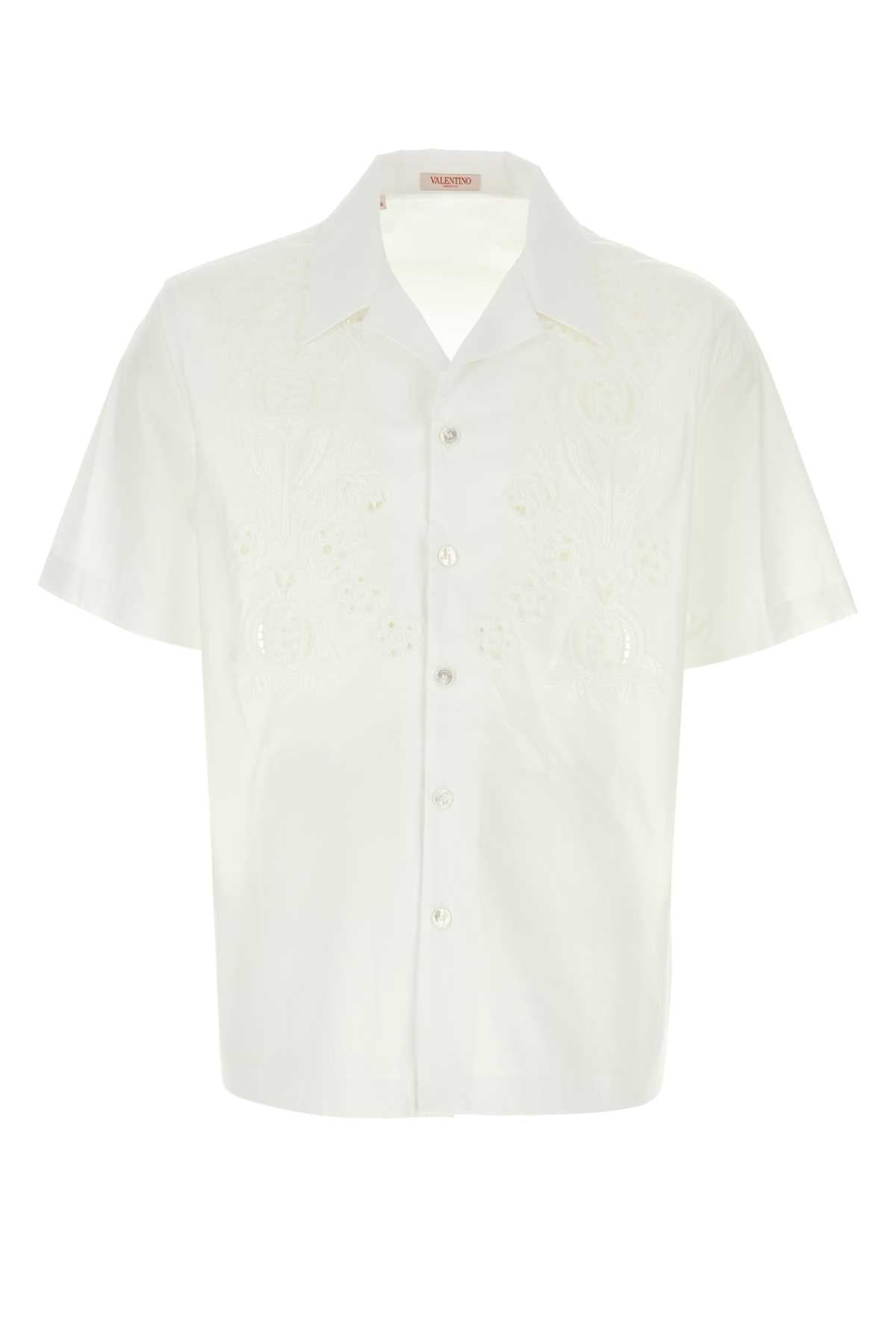 Valentino Garavani Men White Poplin Shirt - 1