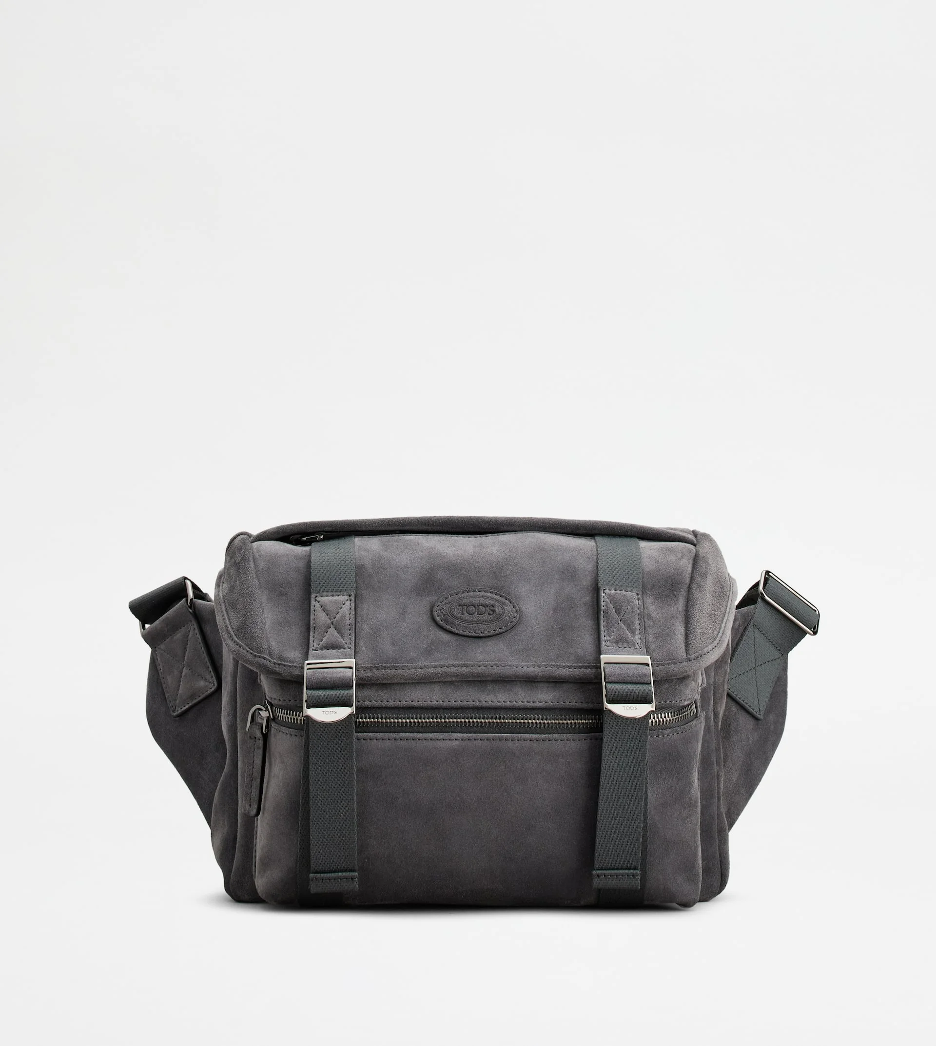 CROSSBODY BAG IN SUEDE SMALL - GREY - 1