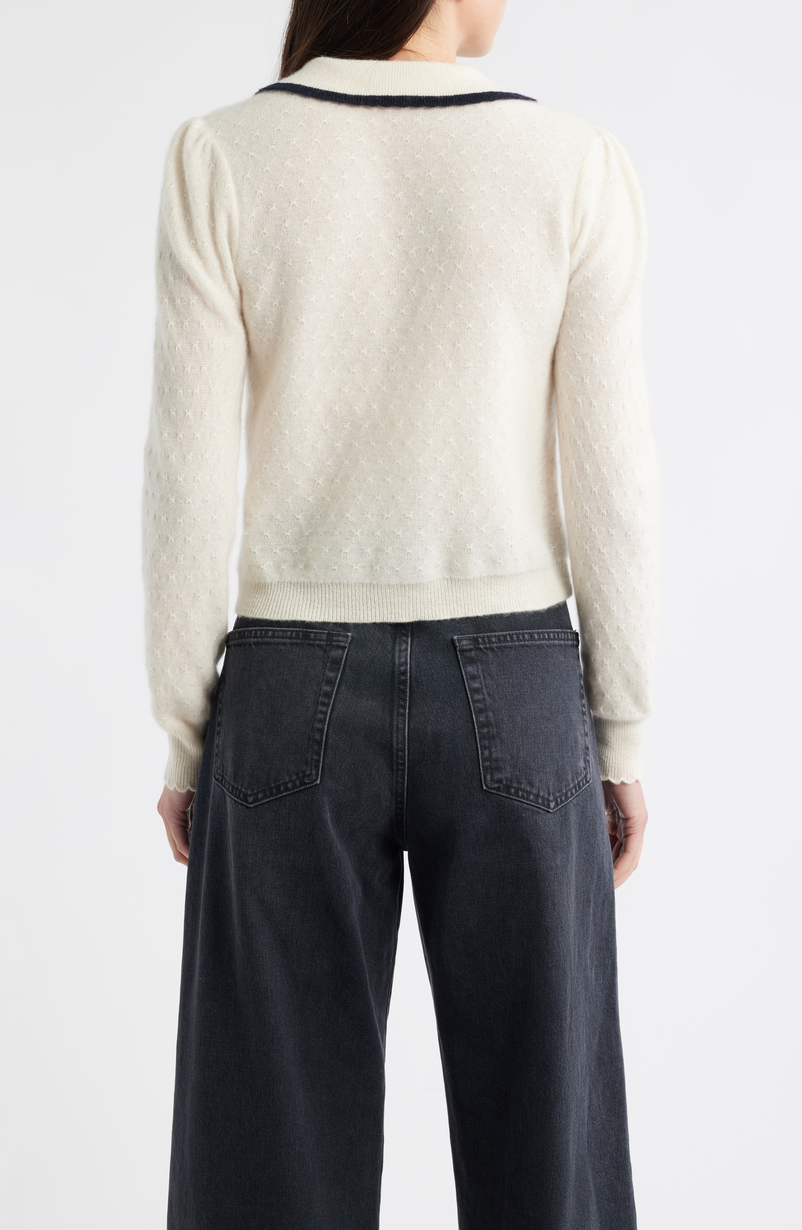 FRAME Cashmere Sailor Cardigan in Cream Multi at Nordstrom - 2
