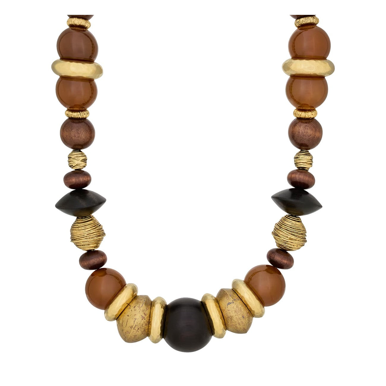 Saint Laurent Women Oversized Glass Wood Resin And Metal Necklace - 3