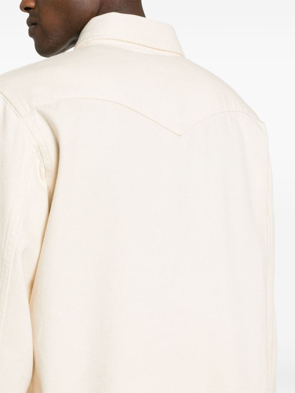 gradient-effect cotton denim shirt - 5