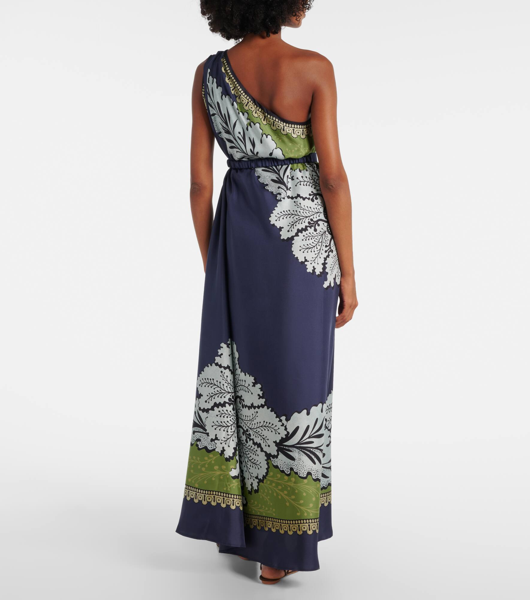 Roy floral one-shoulder silk maxi dress - 3
